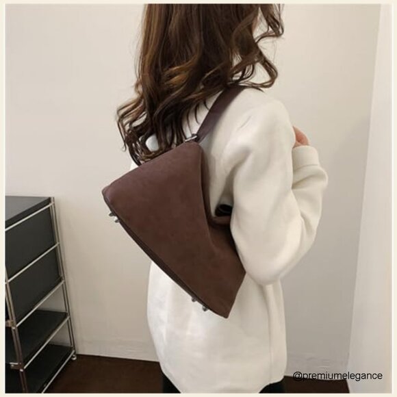 Large Suede Velvet Tote Bag Hobo Shoulder Crossbody Purse Spacious - Picture 3 of 7